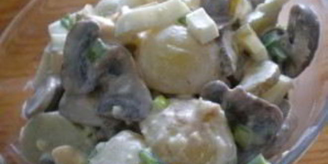 Рецепт салата картофельного с грибами