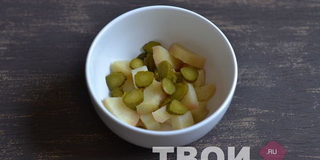 Рецепт салата с картофелем и зеленым горошком