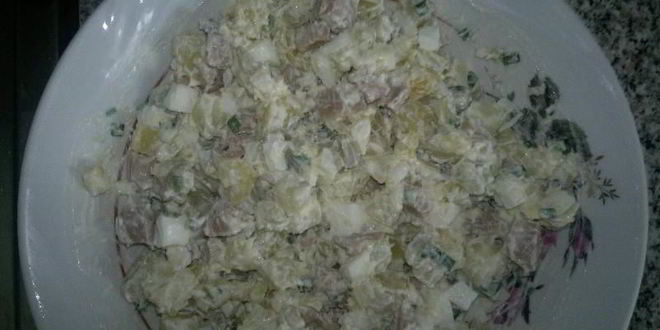 Рецепт салата с картошкой и консервированными кальмарами