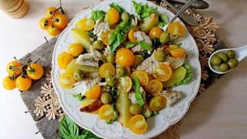 Рецепт Теплого салата с картофелем и рыбой