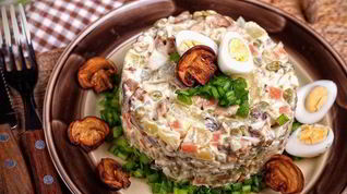 Рецепт Оливье с грибами
