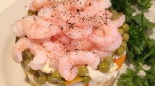 Рецепт Оливье с креветками