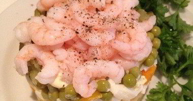 Рецепт Оливье с креветками