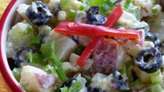 Рецепт оливье с маслинами