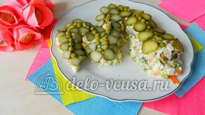 Рецепт оливье с мясом