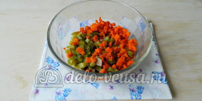 Рецепт оливье с мясом