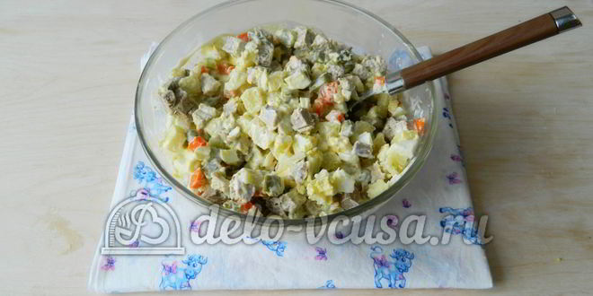 Рецепт оливье с мясом
