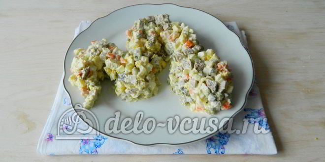 Рецепт оливье с мясом