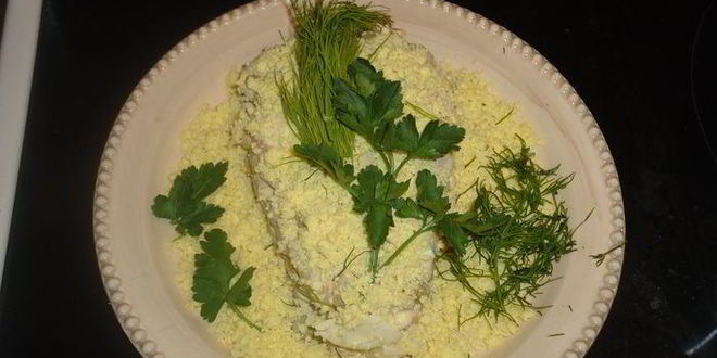 Рецепт Оливье с оригинальном соусом