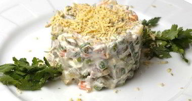 Рецепт Оливье с яблоками