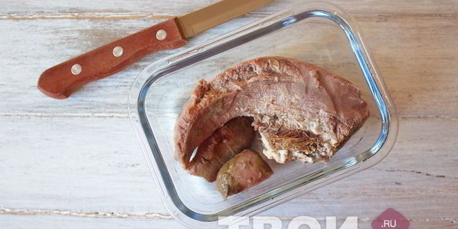 Рецепт оливье с языком