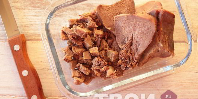 Рецепт оливье с языком