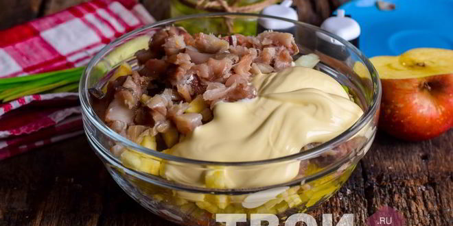 Рецепт оливье со скумбрией