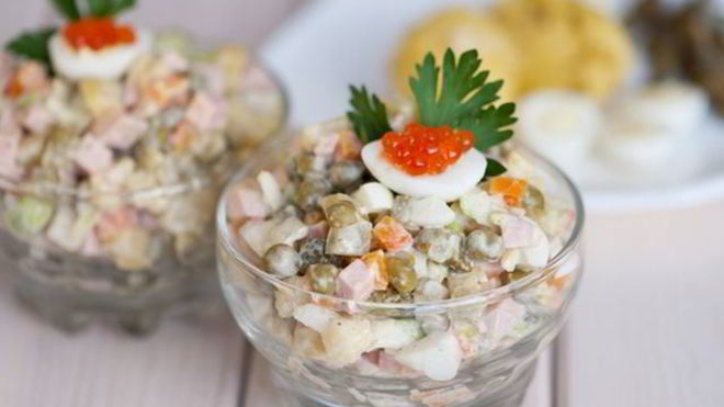 Рецепт салата оливье без картофеля