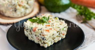 Рецепт Салата Оливье без майонеза и картофеля