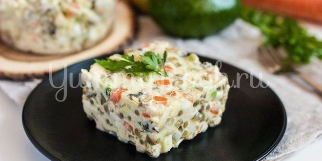 Рецепт Салата Оливье без майонеза и картофеля