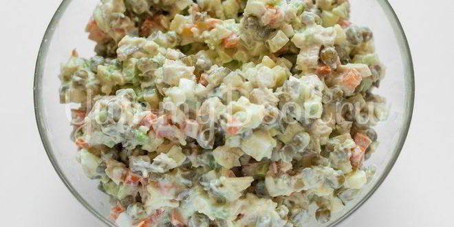 Рецепт салата оливье без майонеза и картофеля