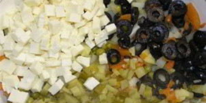 Рецепт салата оливье с капустой