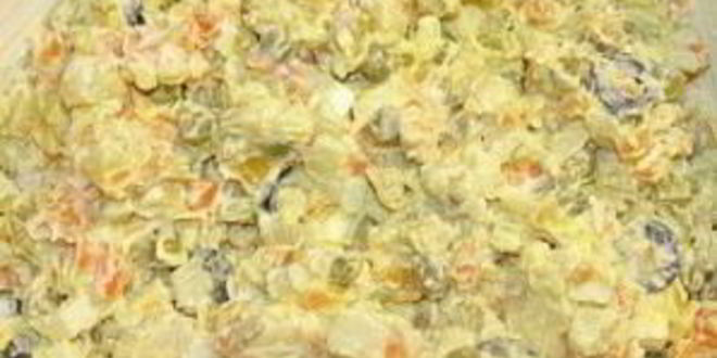 Рецепт салата оливье с капустой