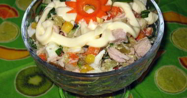 Рецепт Салата Оливье с кукурузой