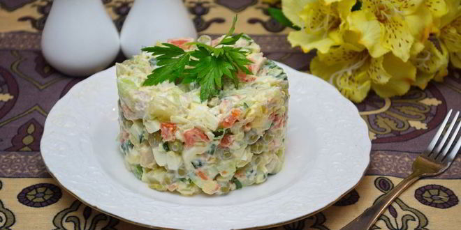 Рецепт Салата Оливье с курицей