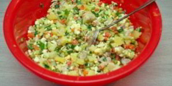 Рецепт салата оливье с курицей