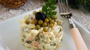 Рецепт Вегетарианского салата Оливье