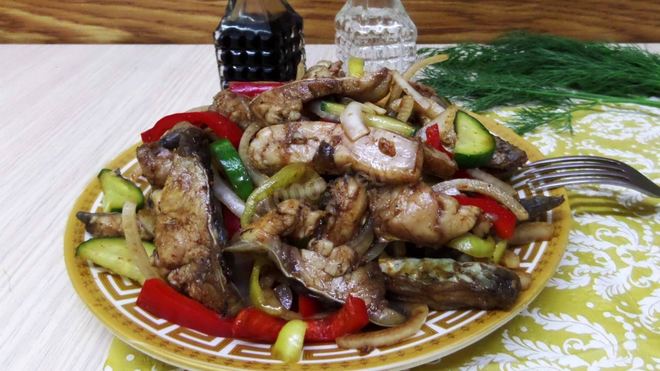 Рецепт острого салата из рыбы по-корейски