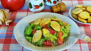 Рецепт Овощного салата с сухариками