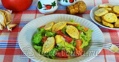 Рецепт Овощного салата с сухариками