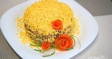 Рецепт Салата из печени говяжьей