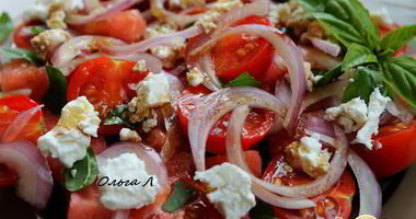 Рецепт Салата из помидоров с арбузом