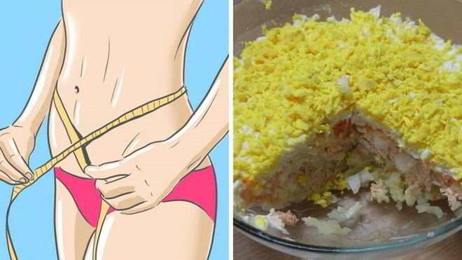 Рецепт диетического салата мимоза