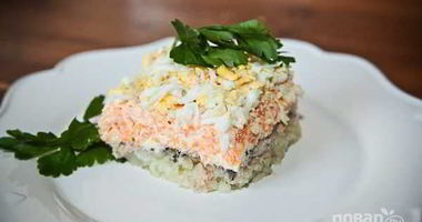 Рецепт Мимозы с горбушей