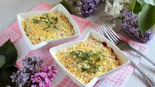 Рецепт Мимозы с курицей