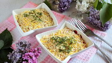 Рецепт Мимозы с курицей