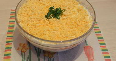 Рецепт Мимозы с печенью трески