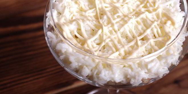 Рецепт мимозы в бокале