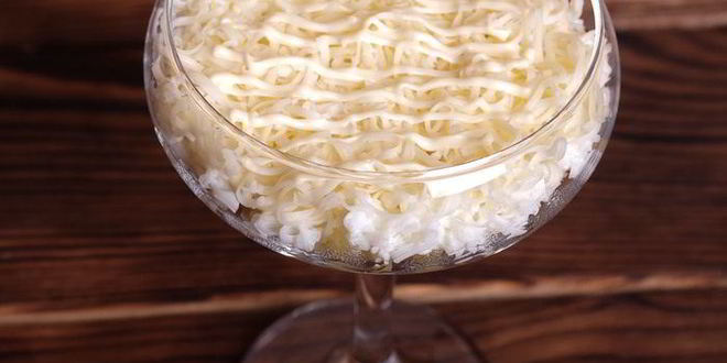 Рецепт мимозы в бокале