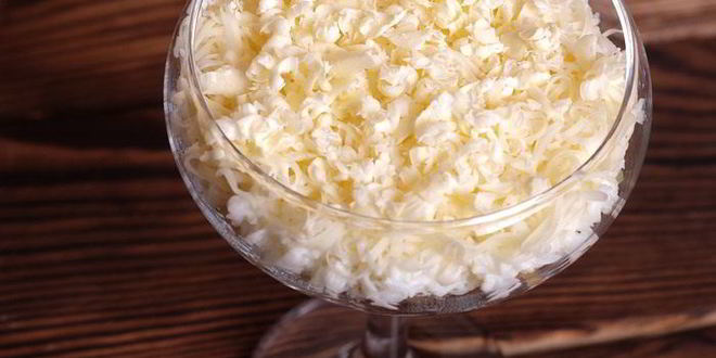 Рецепт мимозы в бокале