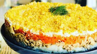 Рецепт Салата Мимоза с горбушей и сыром