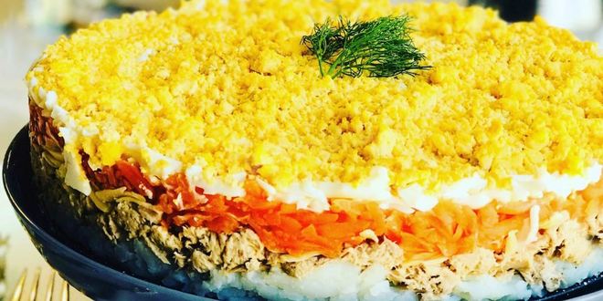 Рецепт Салата Мимоза с горбушей и сыром