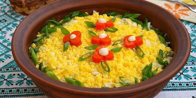 Рецепт Салата мимоза с горбушей классический