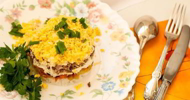 Рецепт Салата мимоза с грибами