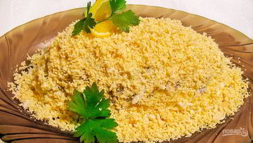 Рецепт Салата Мимоза с консервой и сливочным маслом