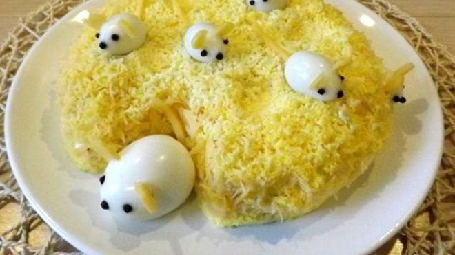 Рецепт салата мимоза с мышками