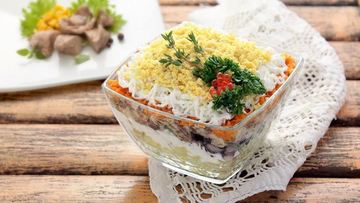 Рецепт Салата мимоза с печенью трески классический