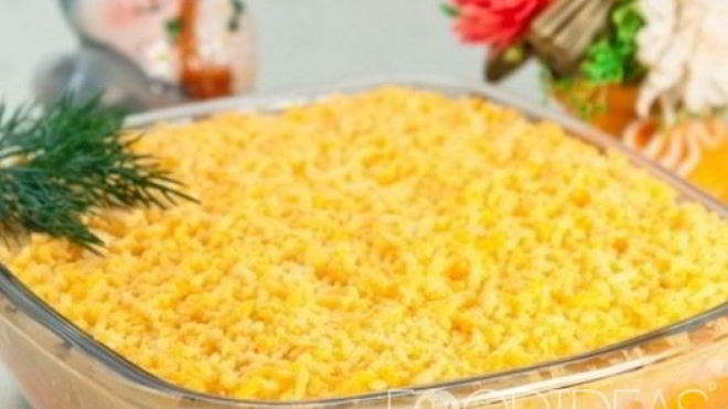 Рецепт салата мимоза с сайрой