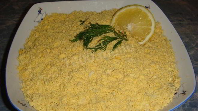 Рецепт салата мимоза с сардиной и сыром