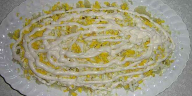 Рецепт салата мимоза с сардиной